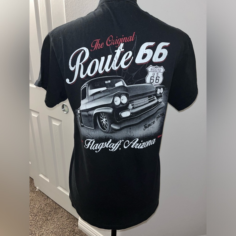 Vintage Route 66 Flagstaff Arizona Graphic Tee | Gildan Black T-Shirt